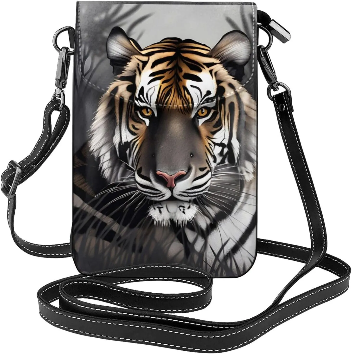 Tiger at rest Women's crossbody bag, crossbody phone bag, tassel wallet with shoulder strap, best gift for women.