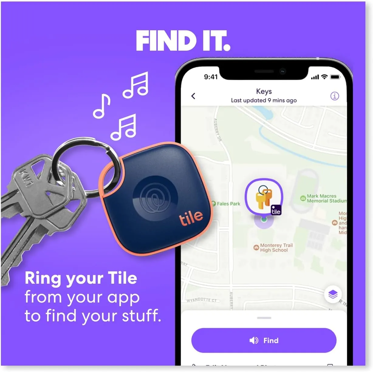 Tile by Life360 Mate (2024) Bluetooth Tracker, Keys Finder and Item Locator for Keys, Bags and More. Phone Finder. Both iOS and Android Compatible. 1-Pack (Black)