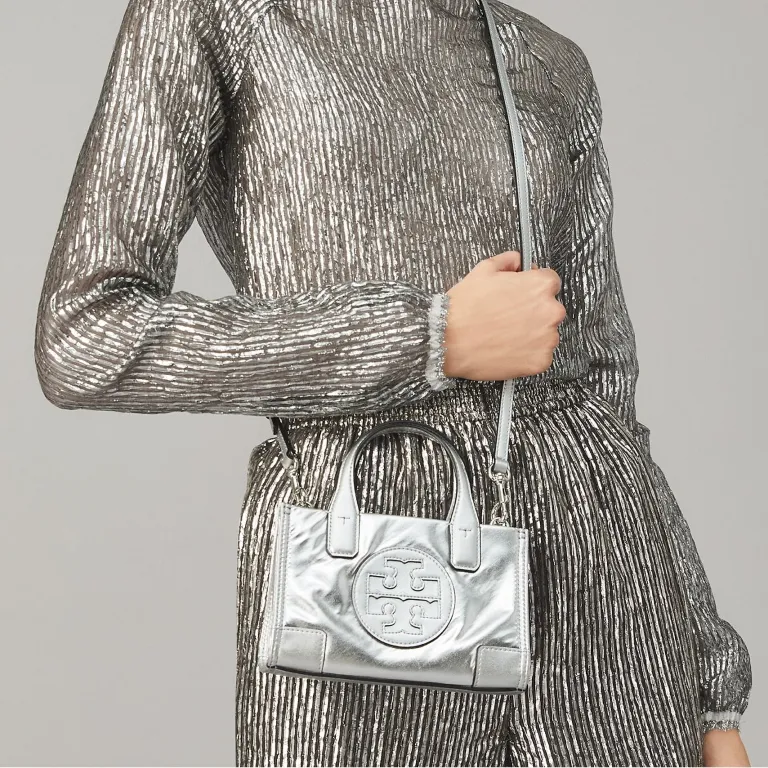 TORY BURCH Ella Metallic Micro Tote Bag