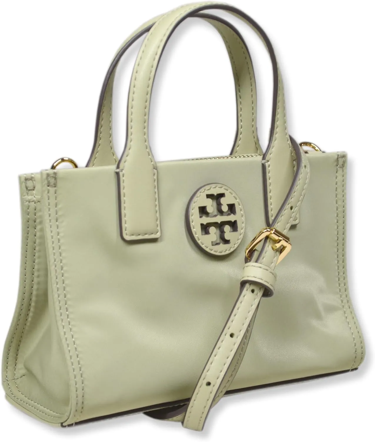 Tory Burch Womens Mini Nylon Tote Bag with Gold-Tone Hardware and Shoulder Strap,