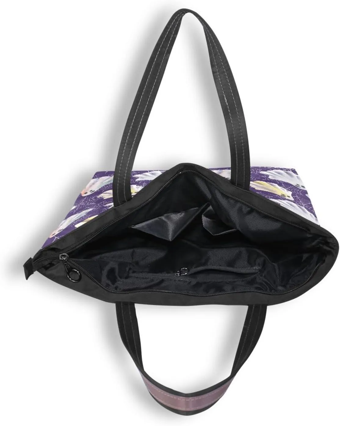 Tote Bag for Women with Zipper and Pockets,Polyester Tote Bag Pattern Tote Purse Women Handbag