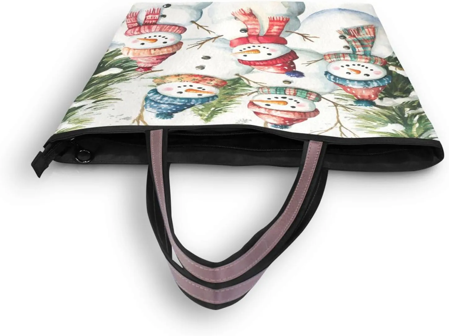 Tote Bag for Women with Zipper,Polyester Tote Purse Holiday Tote Bag Work Handbag Women Gift