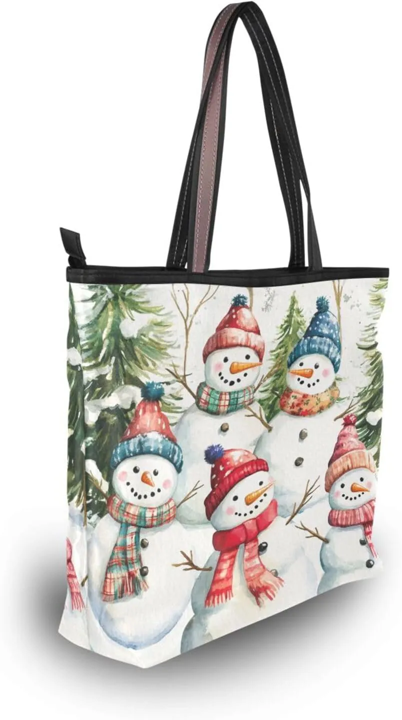 Tote Bag for Women with Zipper,Polyester Tote Purse Holiday Tote Bag Work Handbag Women Gift