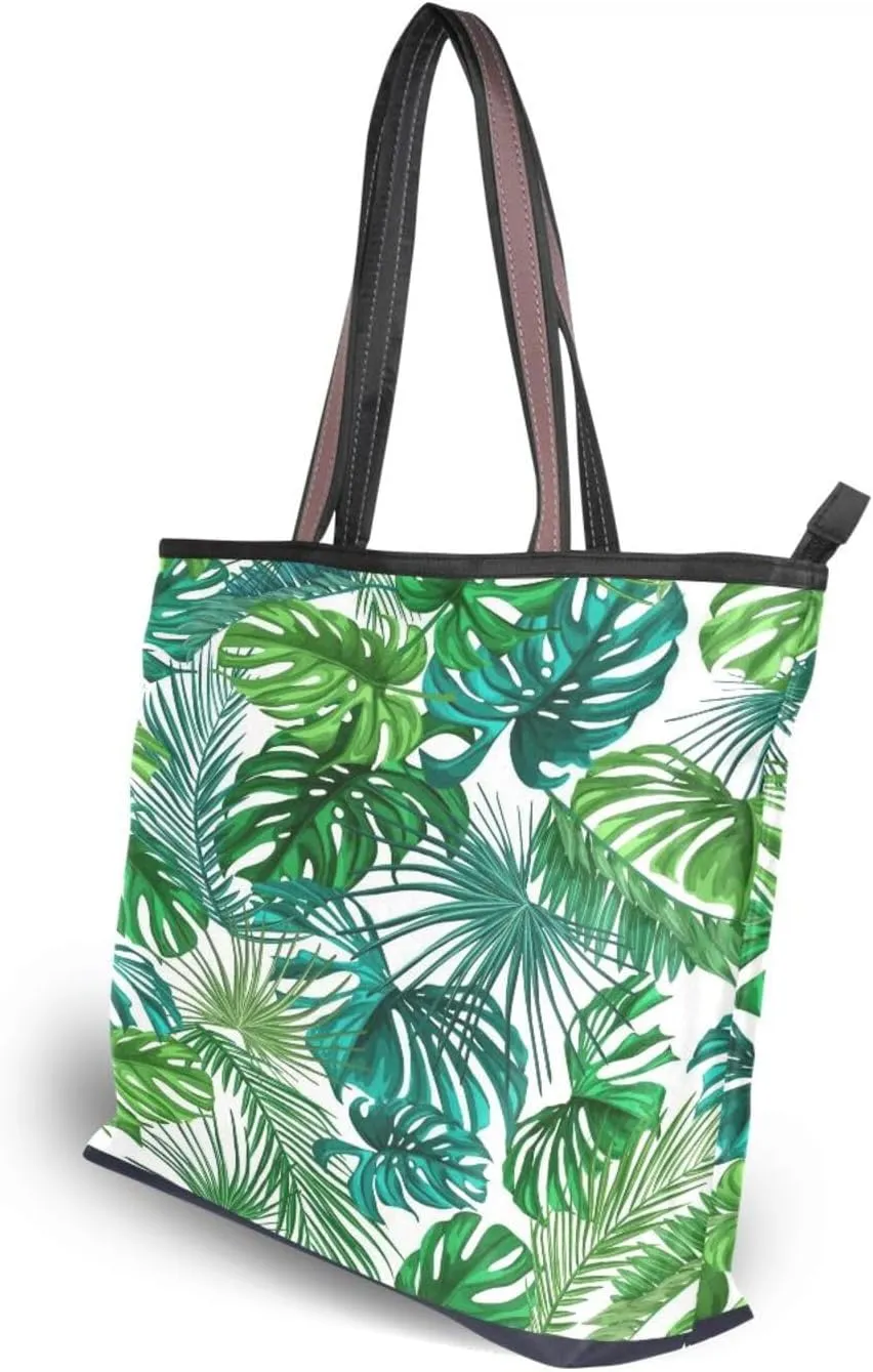 Tote Bag for Women with Zipper,Polyester Tote Purse Holiday Tote Bag Work Handbag Women Gift