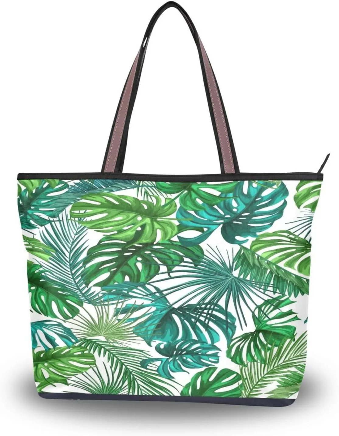 Tote Bag for Women with Zipper,Polyester Tote Purse Holiday Tote Bag Work Handbag Women Gift
