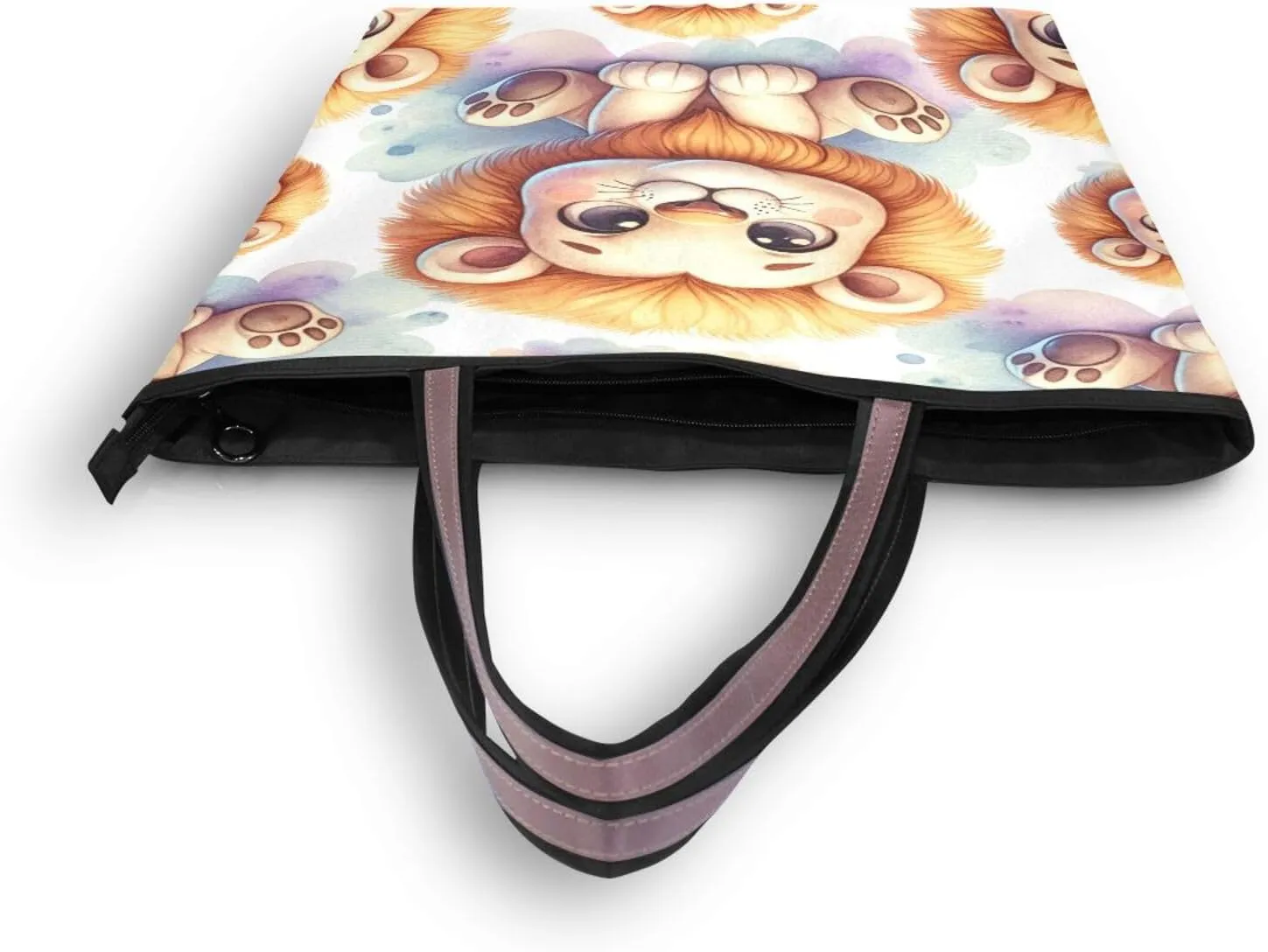 Tote Bag for Women with Zipper,Polyester Tote Purse Holiday Tote Bag Work Handbag Women Gift