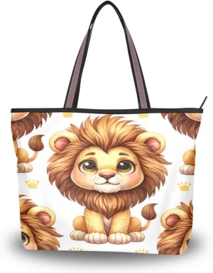 Tote Bag for Women with Zipper,Polyester Tote Purse Holiday Tote Bag Work Handbag Women Gift