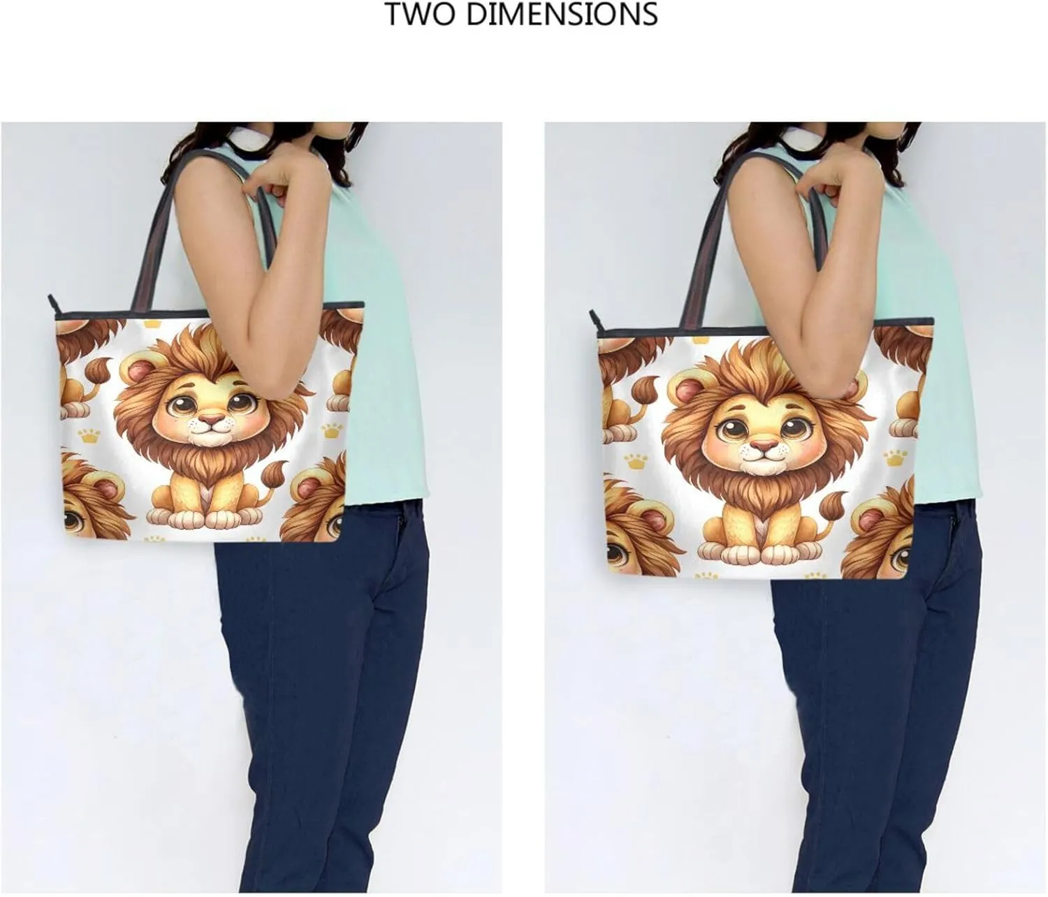 Tote Bag for Women with Zipper,Polyester Tote Purse Holiday Tote Bag Work Handbag Women Gift