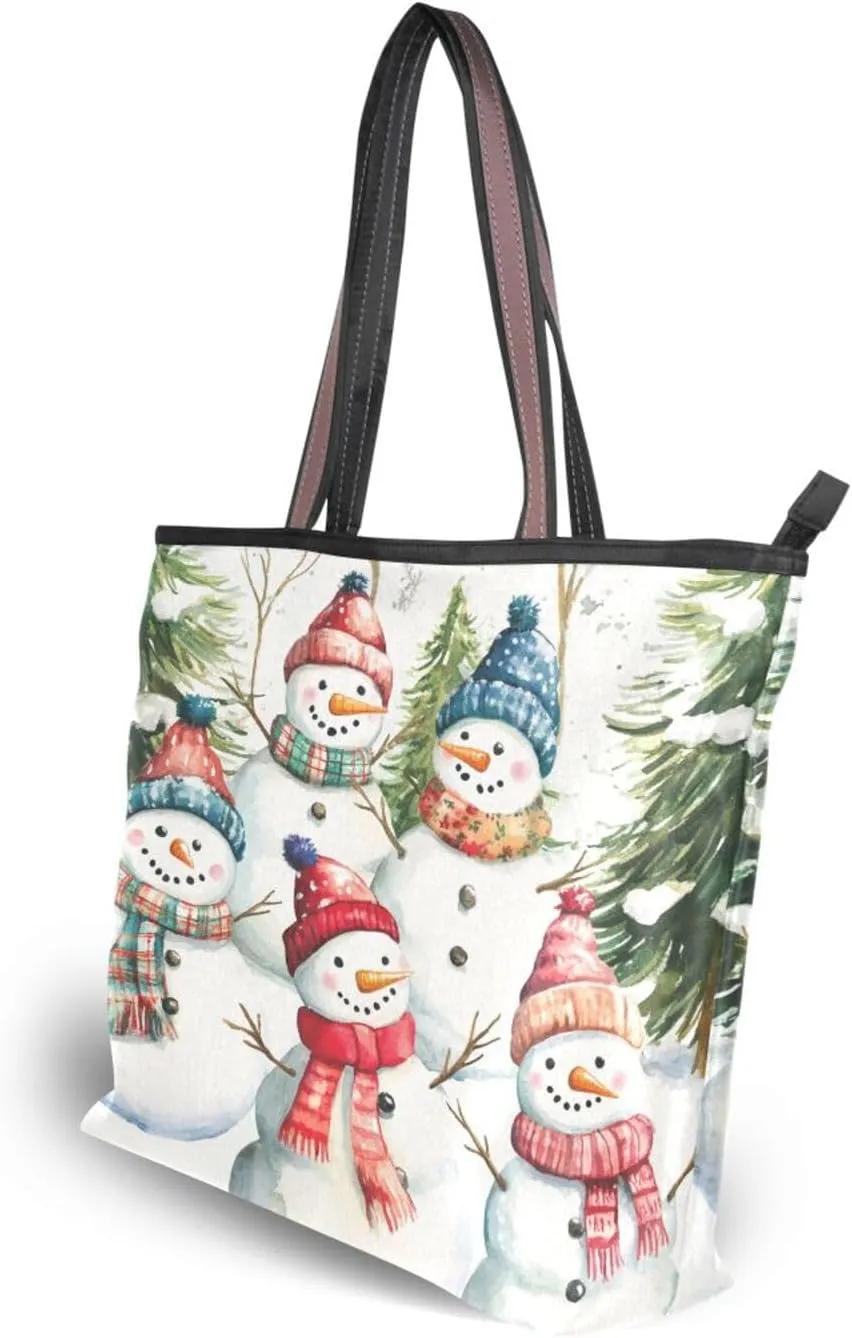 Tote Bag for Women with Zipper,Polyester Tote Purse Holiday Tote Bag Work Handbag Women Gift