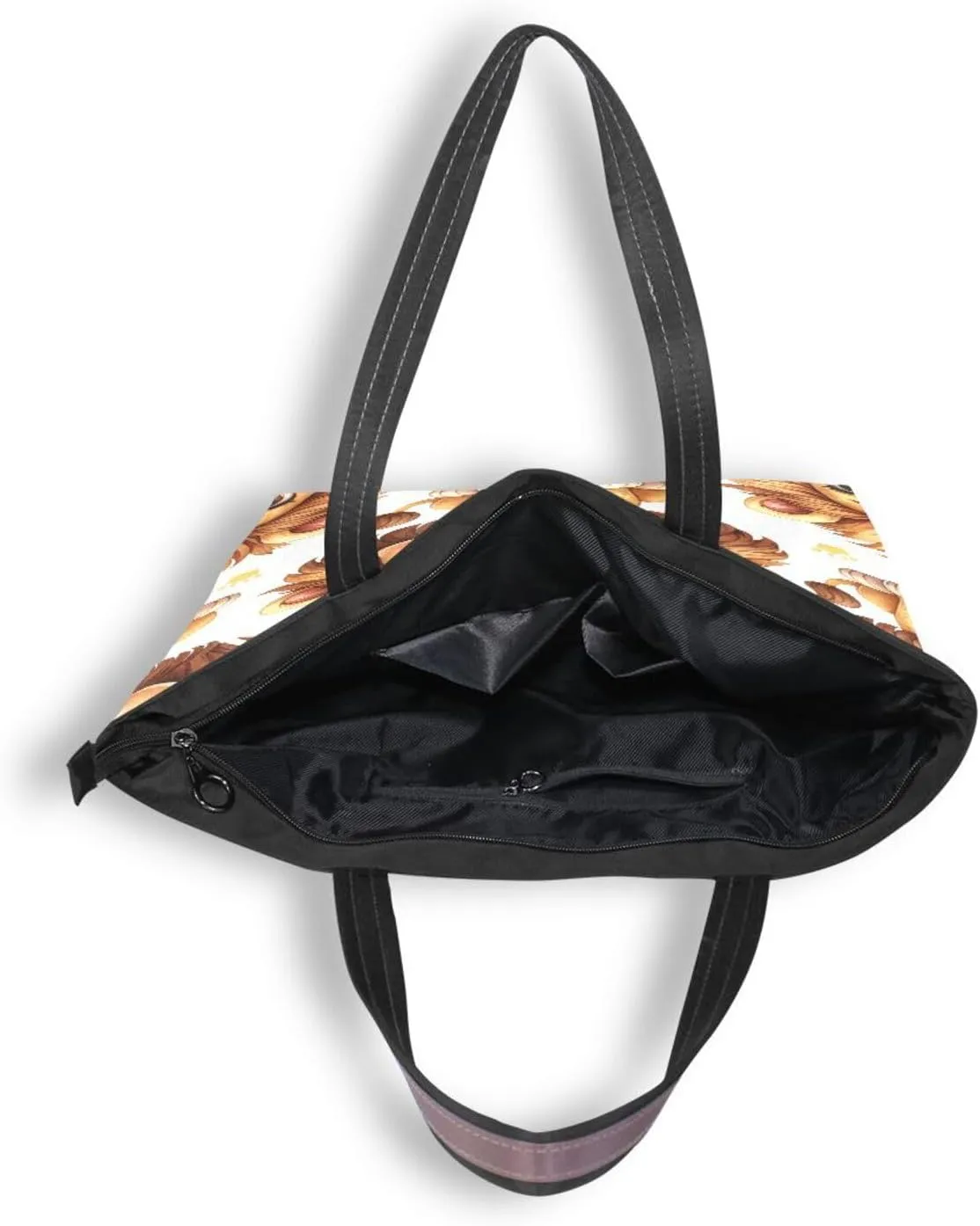Tote Bag for Women with Zipper,Polyester Tote Purse Holiday Tote Bag Work Handbag Women Gift