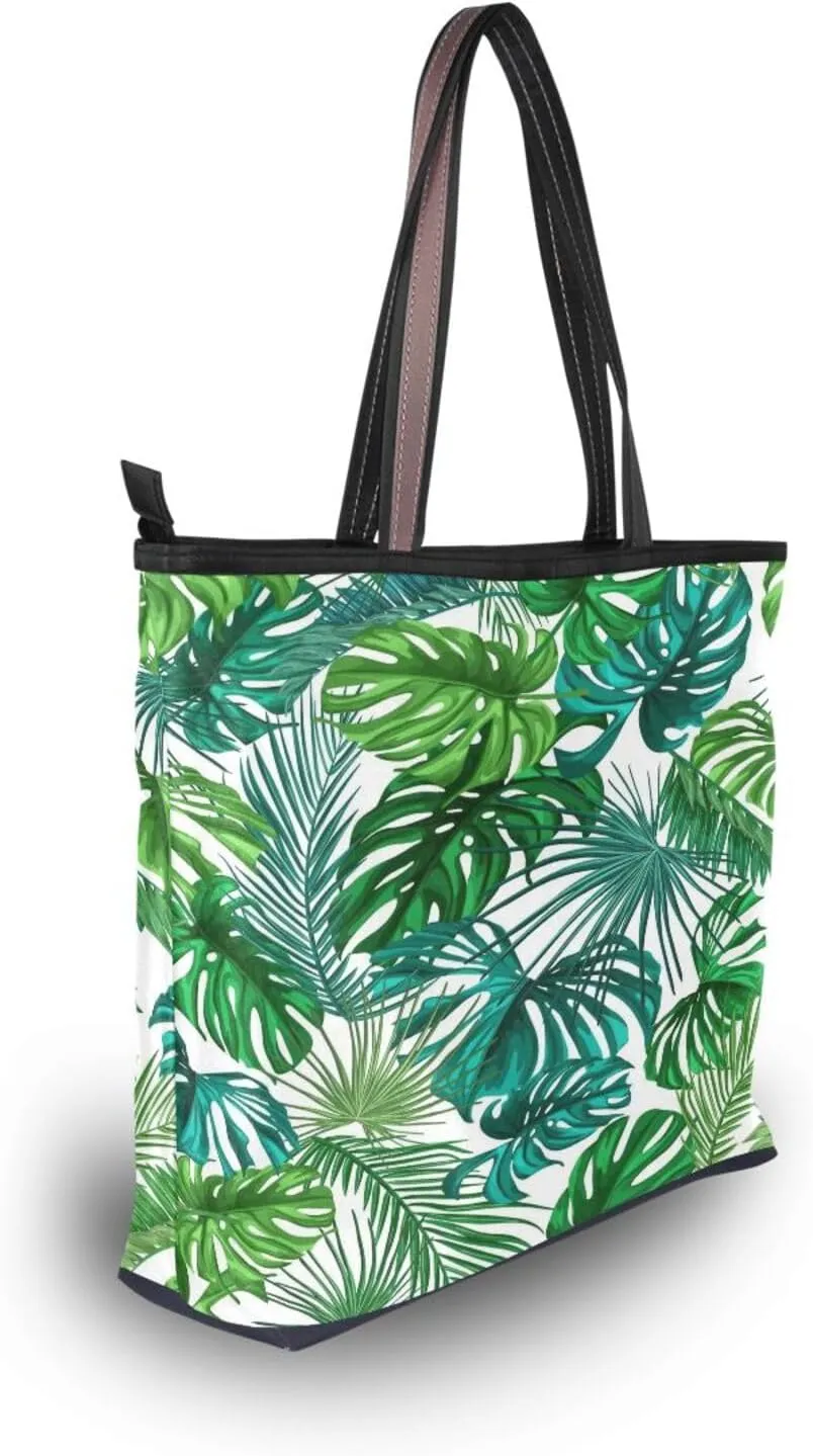 Tote Bag for Women with Zipper,Polyester Tote Purse Holiday Tote Bag Work Handbag Women Gift