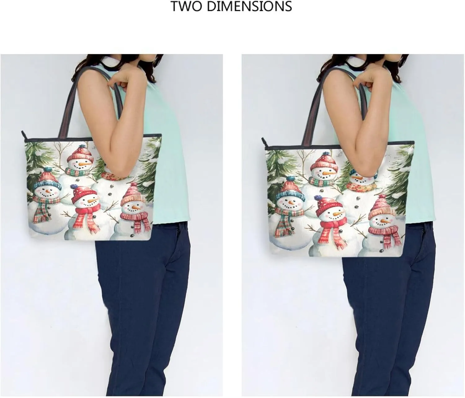 Tote Bag for Women with Zipper,Polyester Tote Purse Holiday Tote Bag Work Handbag Women Gift