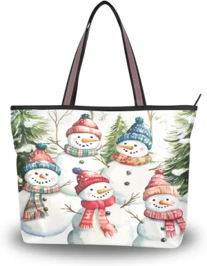 Tote Bag for Women with Zipper,Polyester Tote Purse Holiday Tote Bag Work Handbag Women Gift