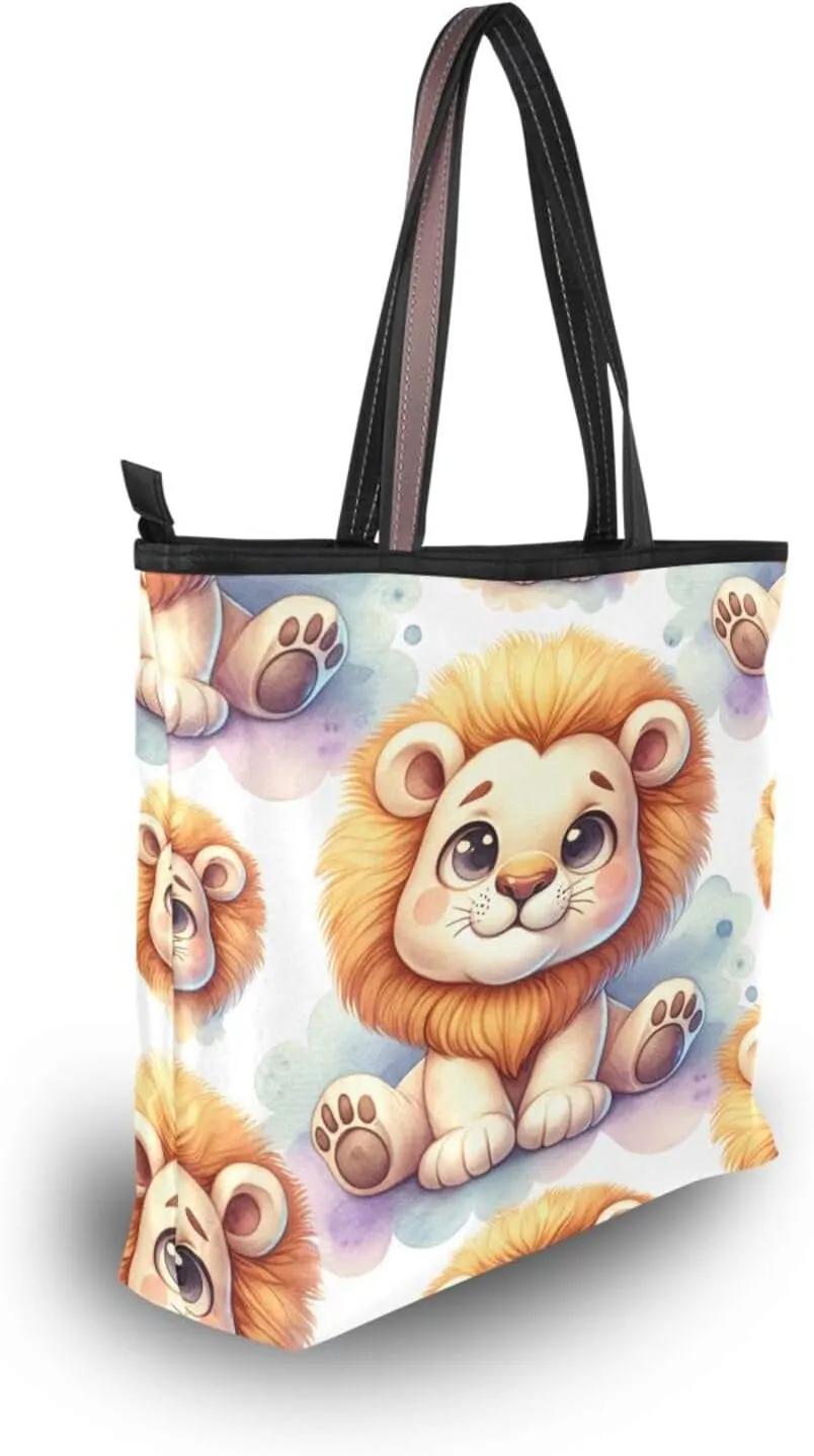Tote Bag for Women with Zipper,Polyester Tote Purse Holiday Tote Bag Work Handbag Women Gift