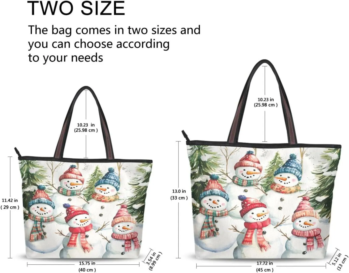 Tote Bag for Women with Zipper,Polyester Tote Purse Holiday Tote Bag Work Handbag Women Gift