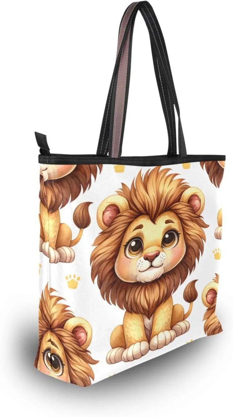 Tote Bag for Women with Zipper,Polyester Tote Purse Holiday Tote Bag Work Handbag Women Gift