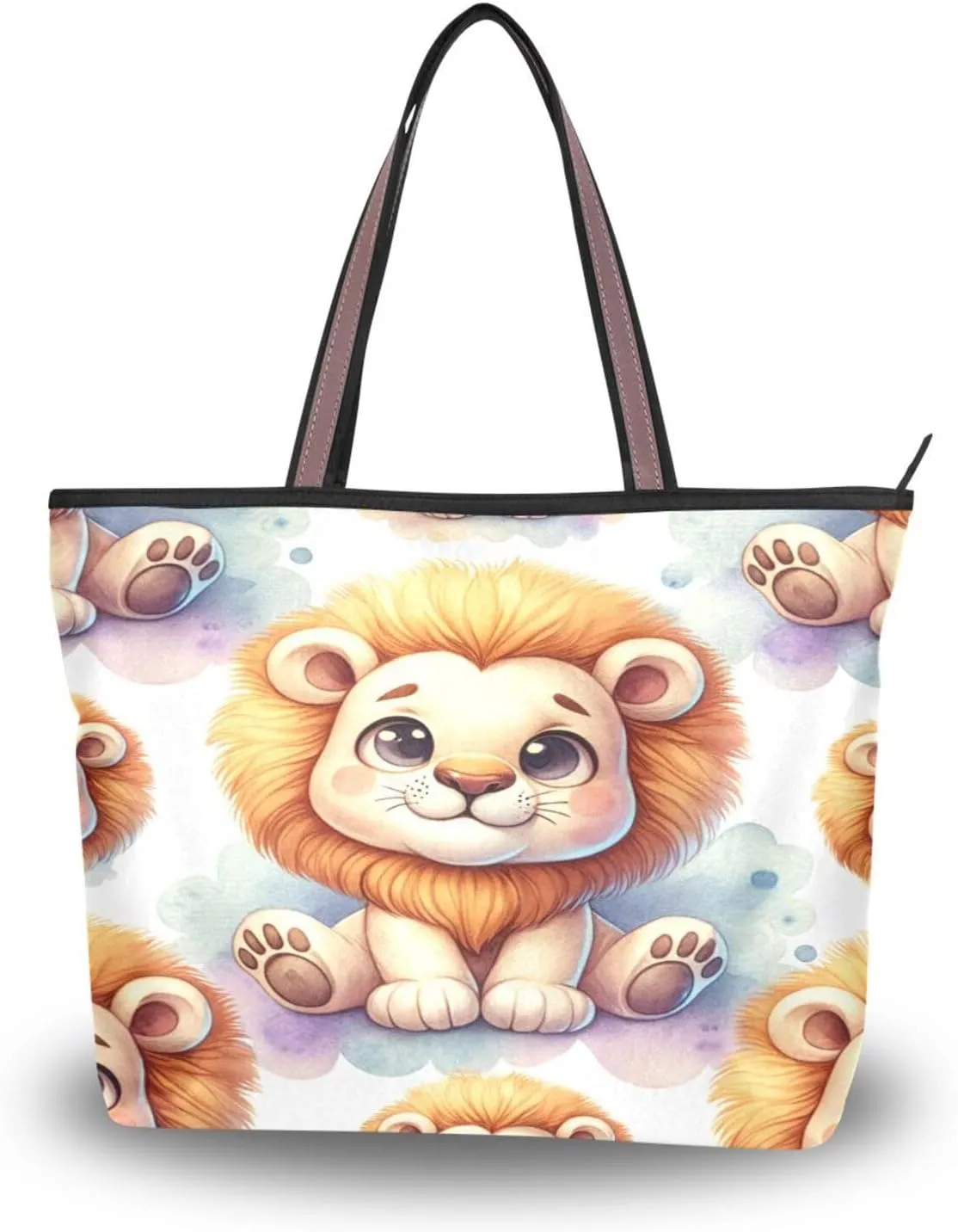 Tote Bag for Women with Zipper,Polyester Tote Purse Holiday Tote Bag Work Handbag Women Gift