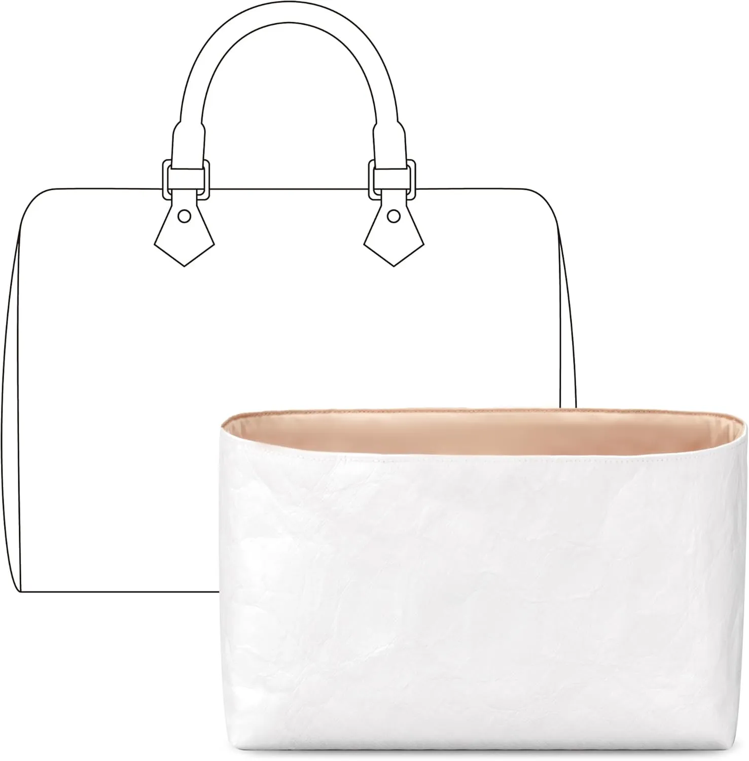 Tote Bag Organizer Insert for LV Speedy35 handbag, Custom Fit Inside Premium Vanile Lightweight WaterResistant Purse Insert with Cup Holder Accessories