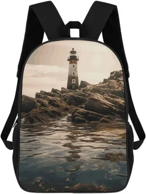 Travel Laptop Backpack Lighthouse Backpack for Men Women Casual Daypack Computer Bag for Hiking Business