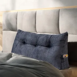 Triangular Headboard Pillow, Twin Size Backrest Wedge Pillow for Headboard Cushion, Removable Cover Bed Rest Positioning Support Couch Bolster Pillow with Pocket for Daybed Reading(lightgrey)