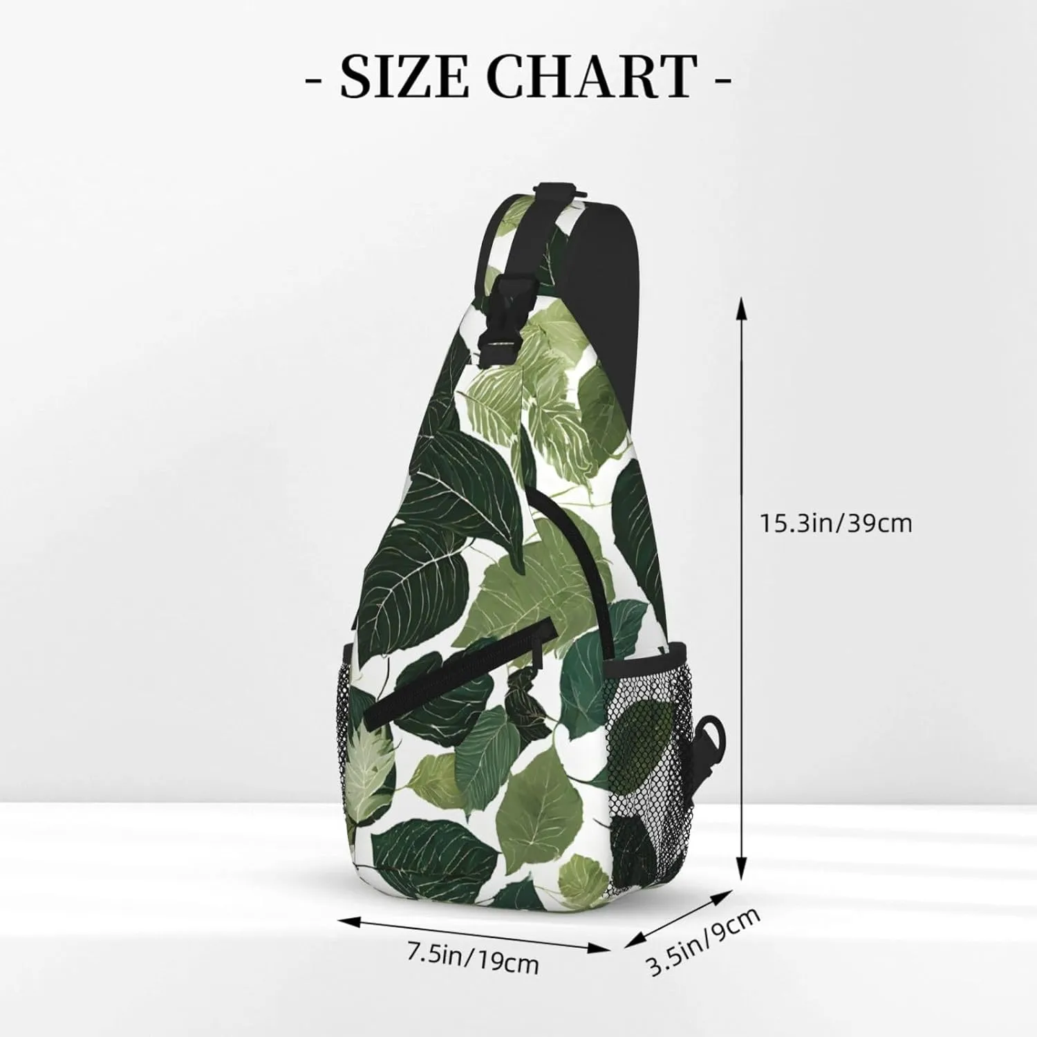 Tropical Leaves Print Cross Chest Bag Diagonally For Short-Distance Travel And Daily Use