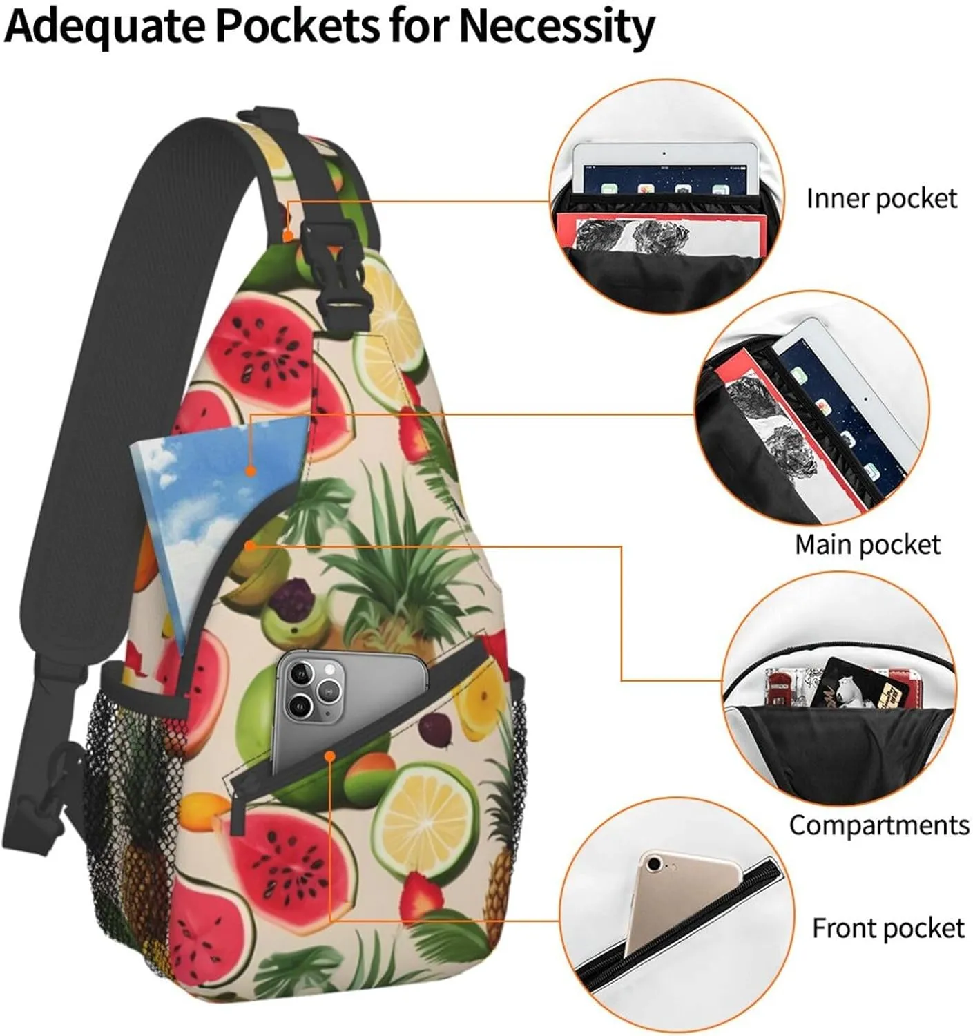 Tropical Rainforest Jungle Scene Print Cross Chest Bag Diagonally Men Cross Chest Bag Diagonally