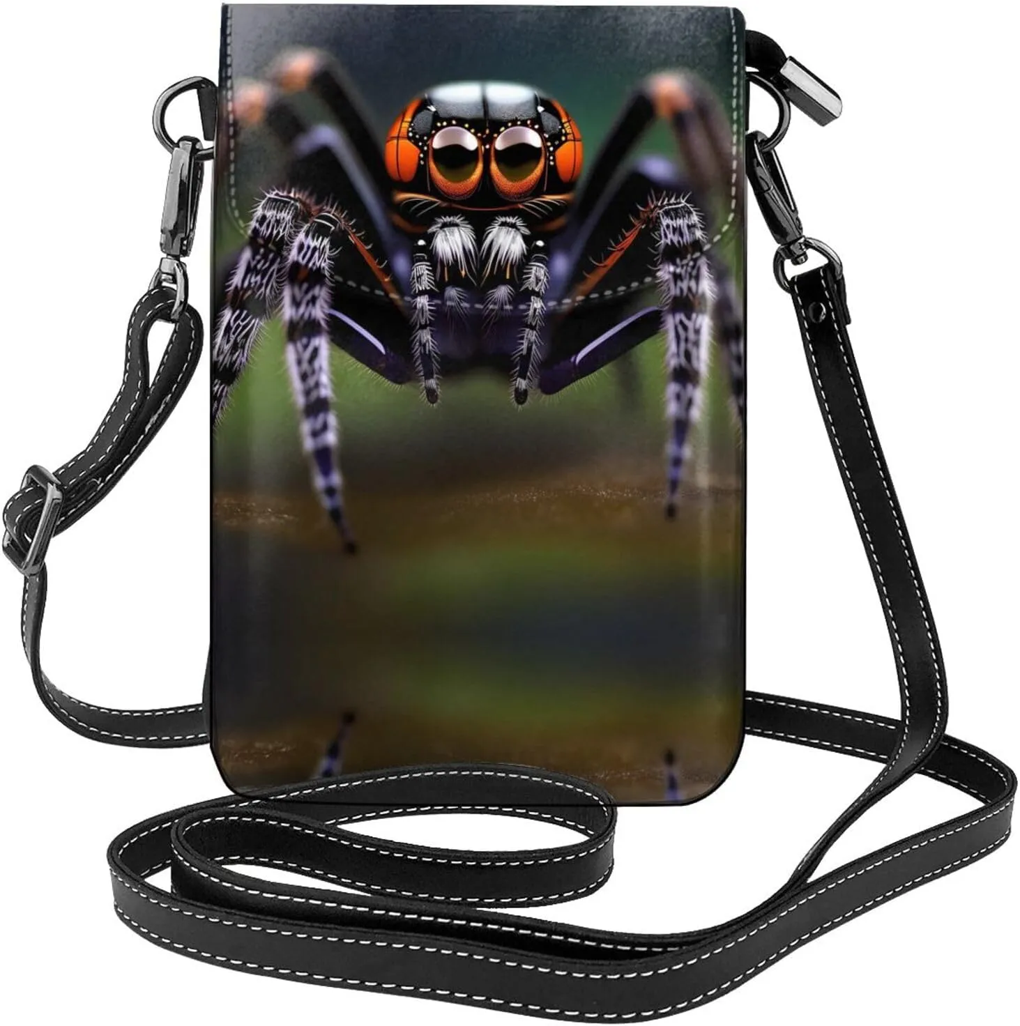 Tropical rainforest spiders Women's crossbody bag, crossbody phone bag, tassel wallet with shoulder strap, best gift for women.