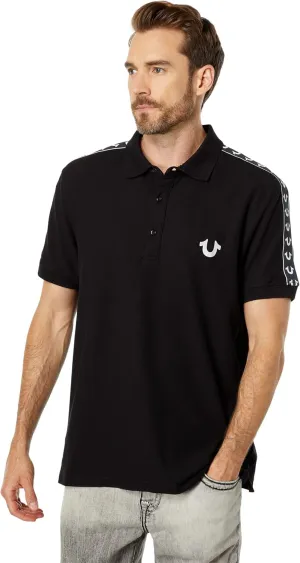 True Religion Men's Damask Short Sleeve Polo