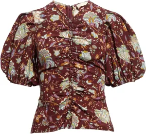 Ulla Johnson Women's Ruffle-Trim Silk Puff-Sleeve Elise Top