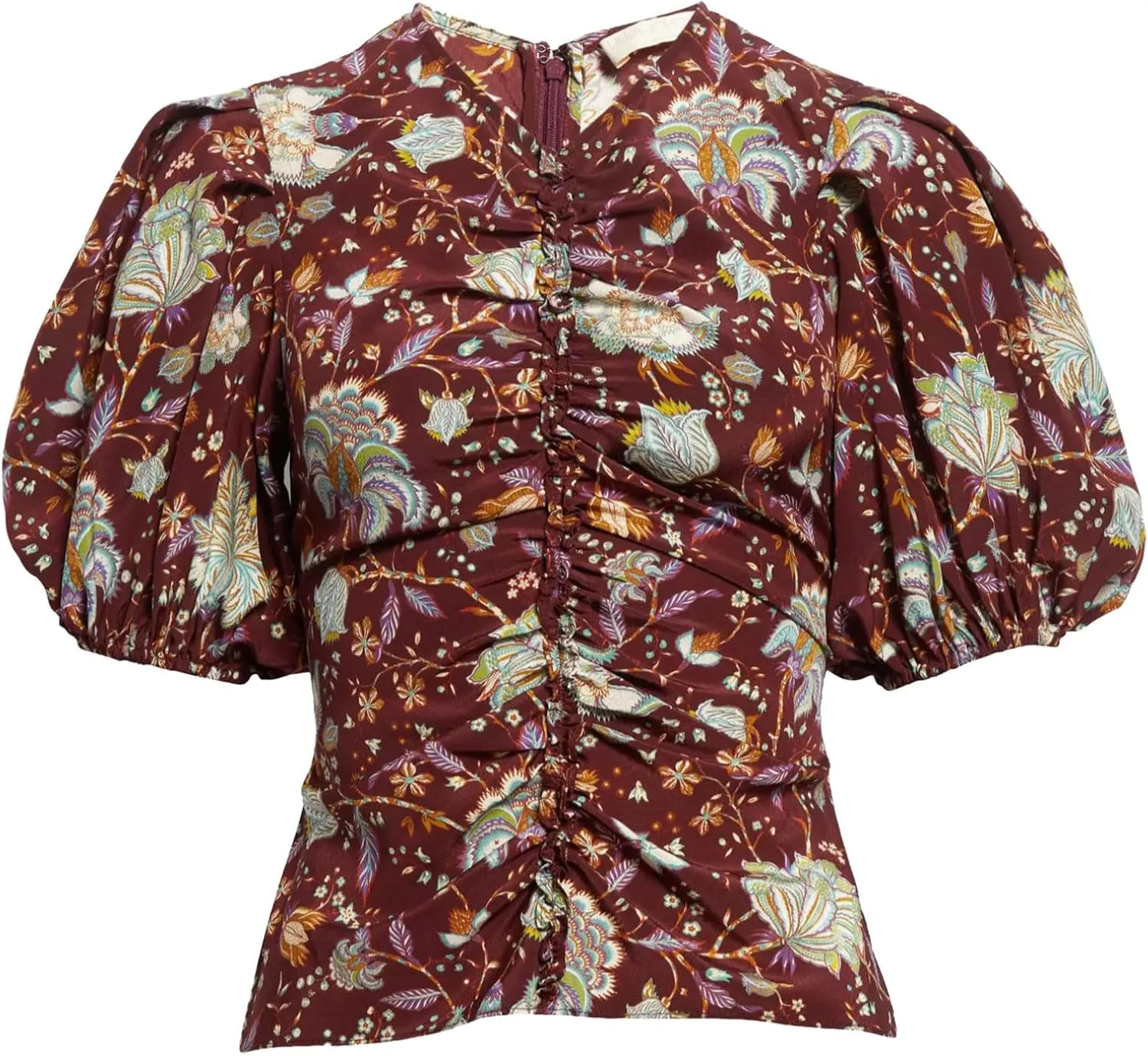 Ulla Johnson Women's Ruffle-Trim Silk Puff-Sleeve Elise Top