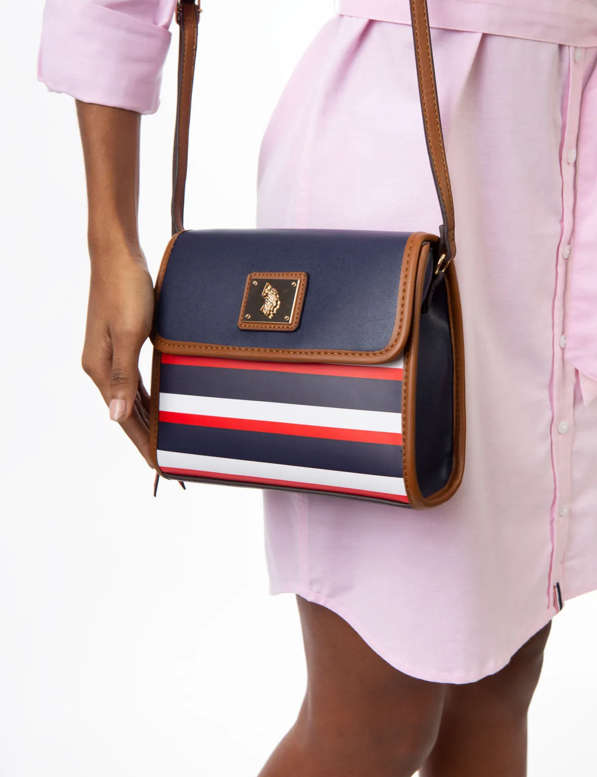USPA STRIPE CROSSBODY BAG
