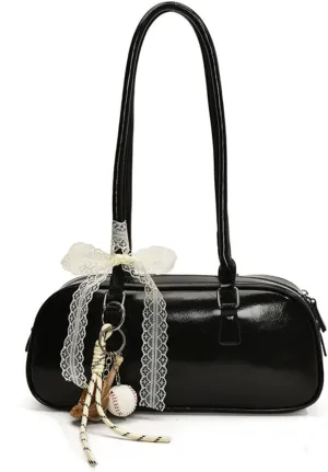 Vegan Leather Shoulder Purse Cute Shoulder Bags Y2k Purses Women Streetwear Vintage Coquette Belt Bag