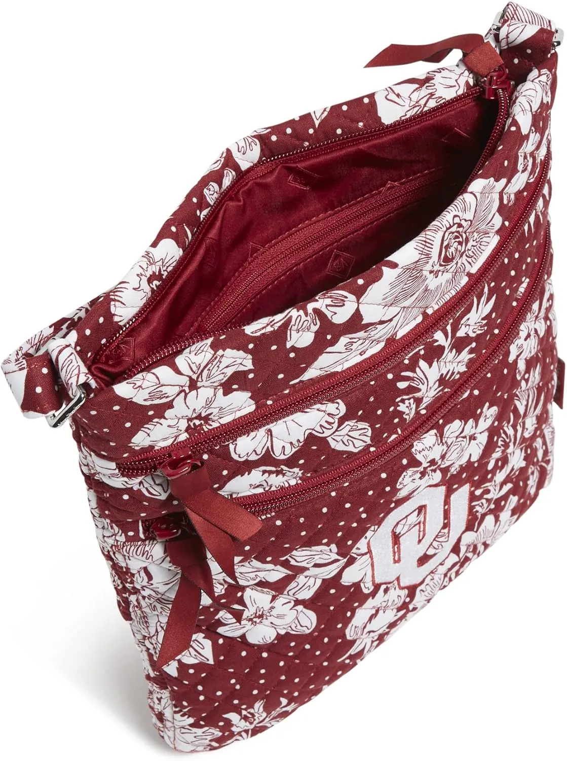 Vera Bradley Women's Cotton Collegiate Triple Zip Hipster Crossbody Purse (Multiple Teams Available)