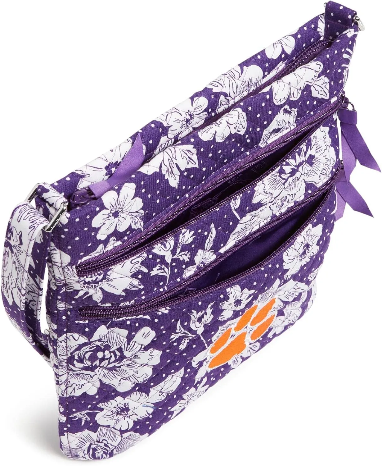 Vera Bradley Women's Cotton Collegiate Triple Zip Hipster Crossbody Purse (Multiple Teams Available)