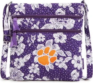 Vera Bradley Women's Cotton Collegiate Triple Zip Hipster Crossbody Purse (Multiple Teams Available)