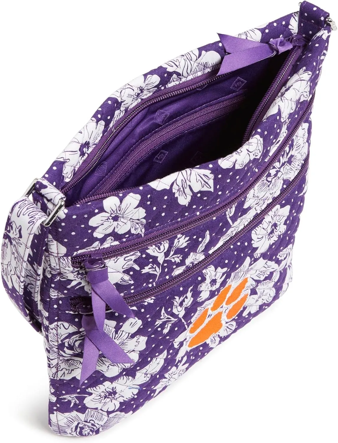 Vera Bradley Women's Cotton Collegiate Triple Zip Hipster Crossbody Purse (Multiple Teams Available)