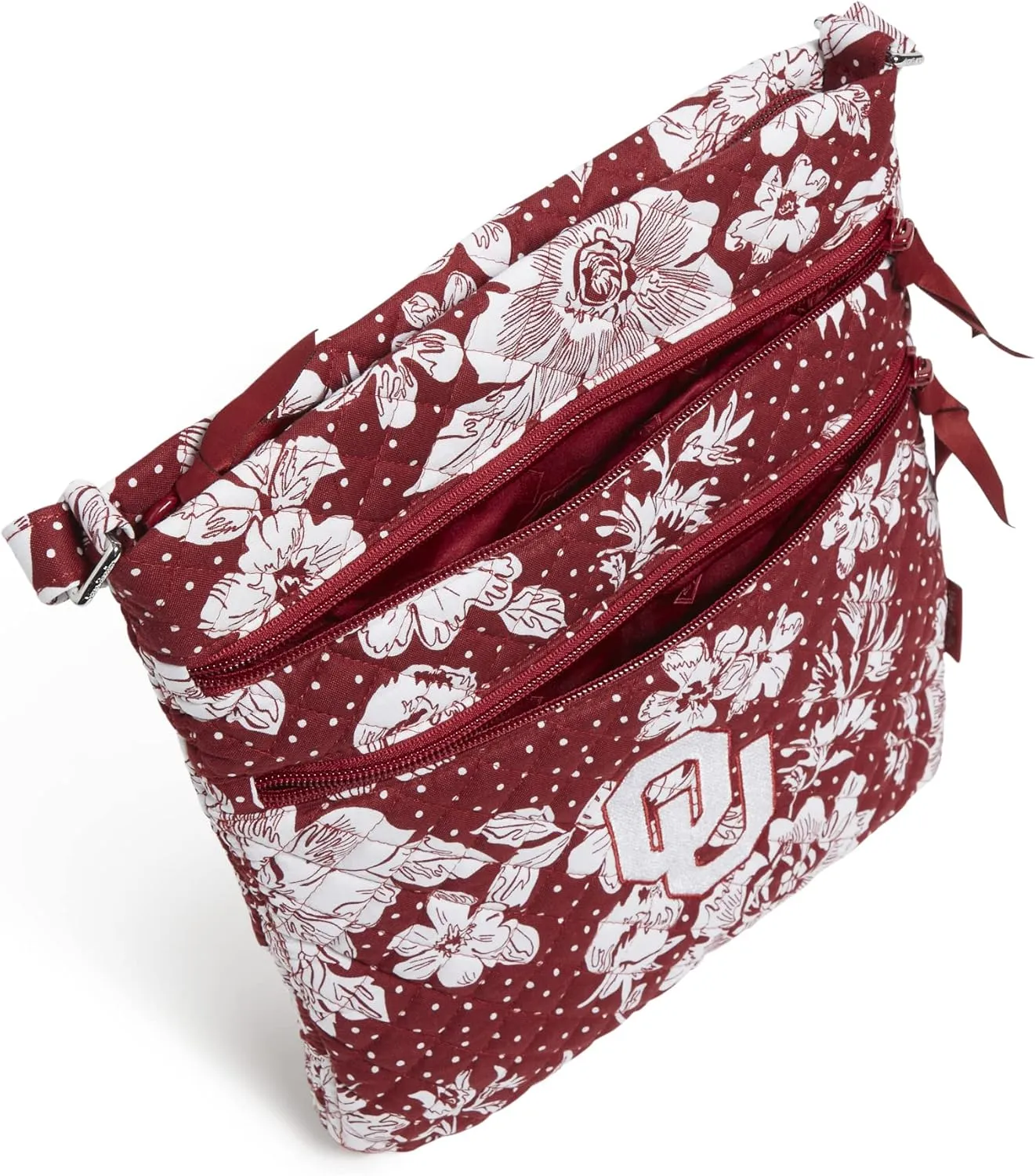 Vera Bradley Women's Cotton Collegiate Triple Zip Hipster Crossbody Purse (Multiple Teams Available)
