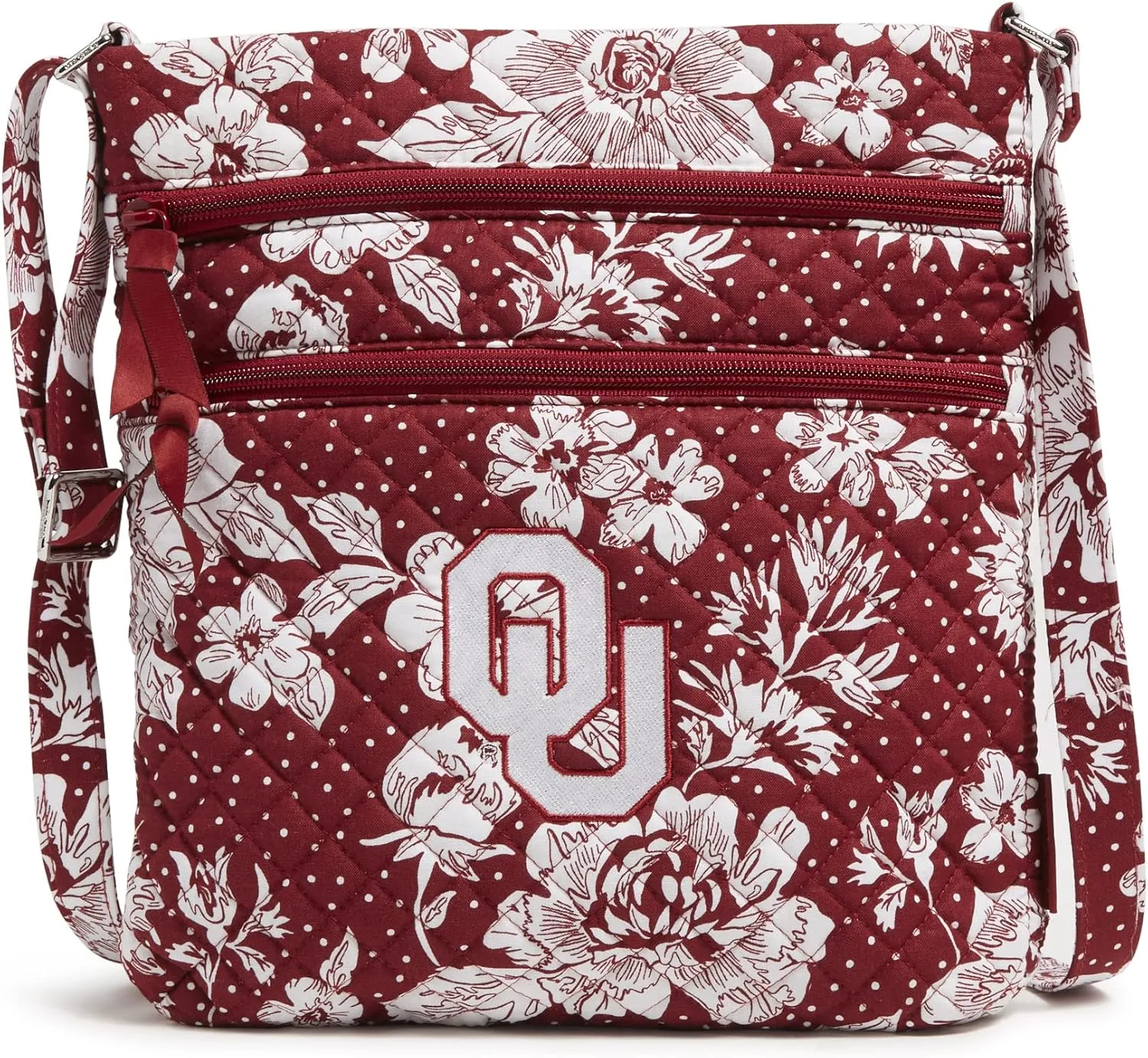 Vera Bradley Women's Cotton Collegiate Triple Zip Hipster Crossbody Purse (Multiple Teams Available)
