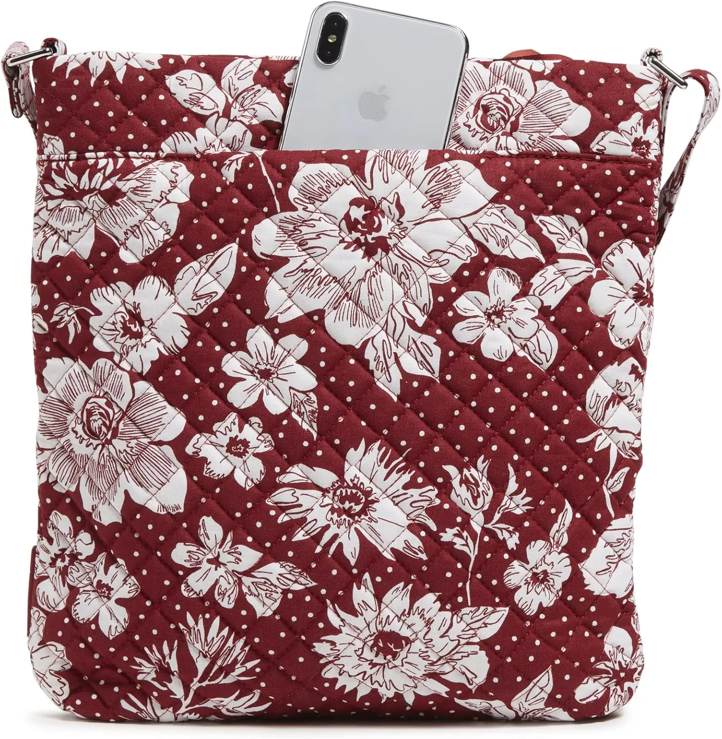 Vera Bradley Women's Cotton Collegiate Triple Zip Hipster Crossbody Purse (Multiple Teams Available)