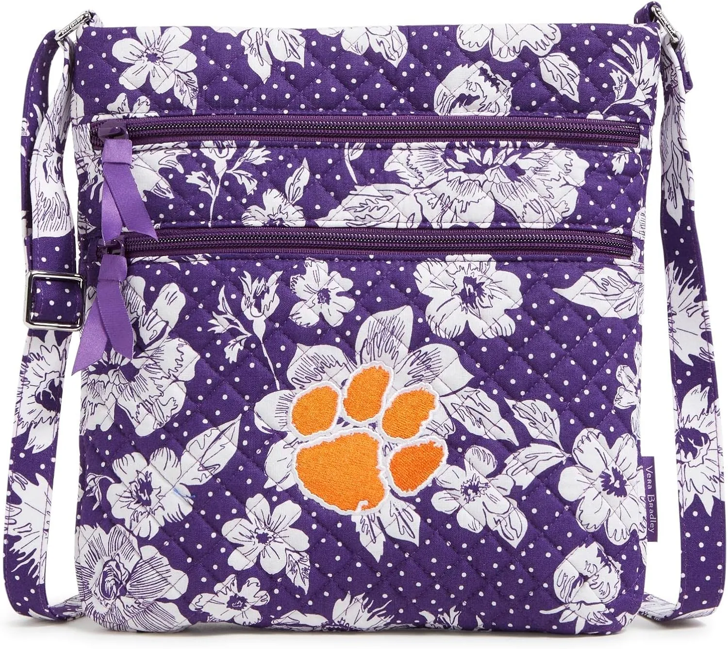 Vera Bradley Women's Cotton Collegiate Triple Zip Hipster Crossbody Purse (Multiple Teams Available)