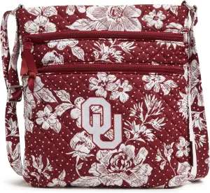 Vera Bradley Women's Cotton Collegiate Triple Zip Hipster Crossbody Purse (Multiple Teams Available)