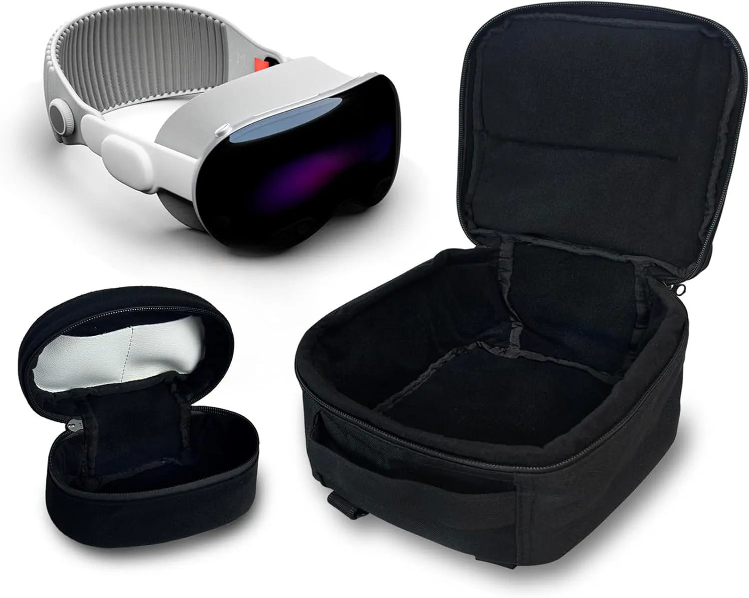Virtual Reality Headset Carring Case 1000D Nylon Carry Bag for Vision Pro/Meta Quest 3S/Quest 3/Quest 2 VR Game Headset Earphone Crossbody Accessory Storage Home Travel (White)