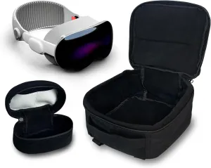 Virtual Reality Headset Carring Case 1000D Nylon Carry Bag for Vision Pro/Meta Quest 3S/Quest 3/Quest 2 VR Game Headset Earphone Crossbody Accessory Storage Home Travel (White)
