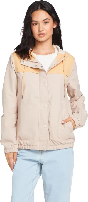 Volcom Women's Enemy Stone Hooded Zip Front Windbreaker Jacket (Regular & Plus Size)