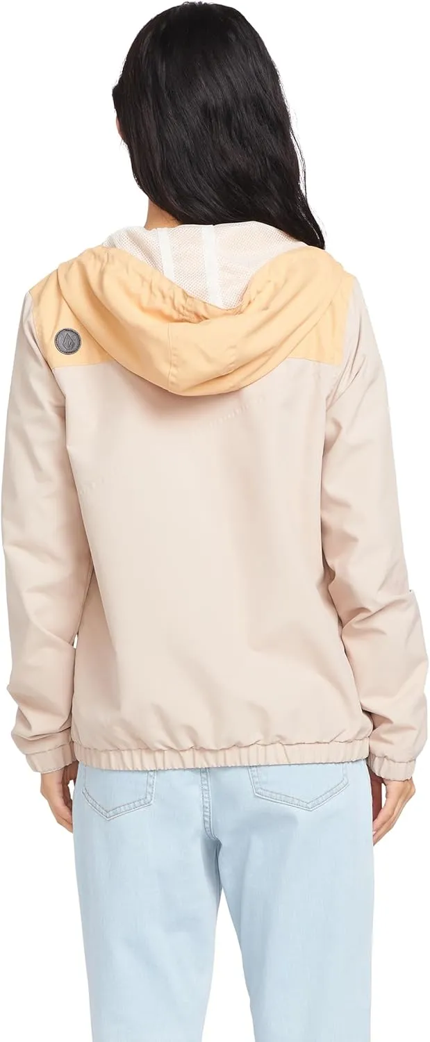 Volcom Women's Enemy Stone Hooded Zip Front Windbreaker Jacket (Regular & Plus Size)