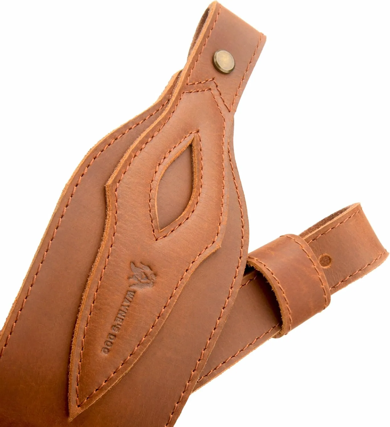 WAYNE'S DOG Leather Gun Sling Adjustable Hunting Rifle Strap with Swivels, Brown & Black