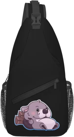 Wel Fed Beaver Crossbody Bags For Women Men Chest Backpack Gym Shoulder Bag Travel Outdoor Sports Casual Crossbody Bags