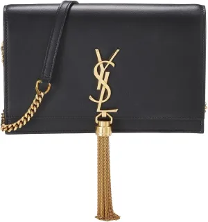 WHAT GOES AROUND COMES AROUND Women's Pre-Loved YSL Black Calfskin Kate Tassel Crossbody Bag