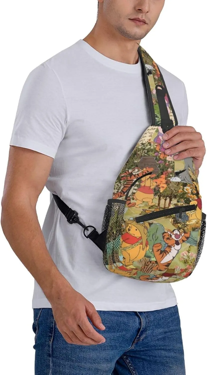 Win-nie The Pooh Crossbody Bag Sling Shoulder Bag for Outdoor Travel Sports Camping Hiking Shoulder Bags
