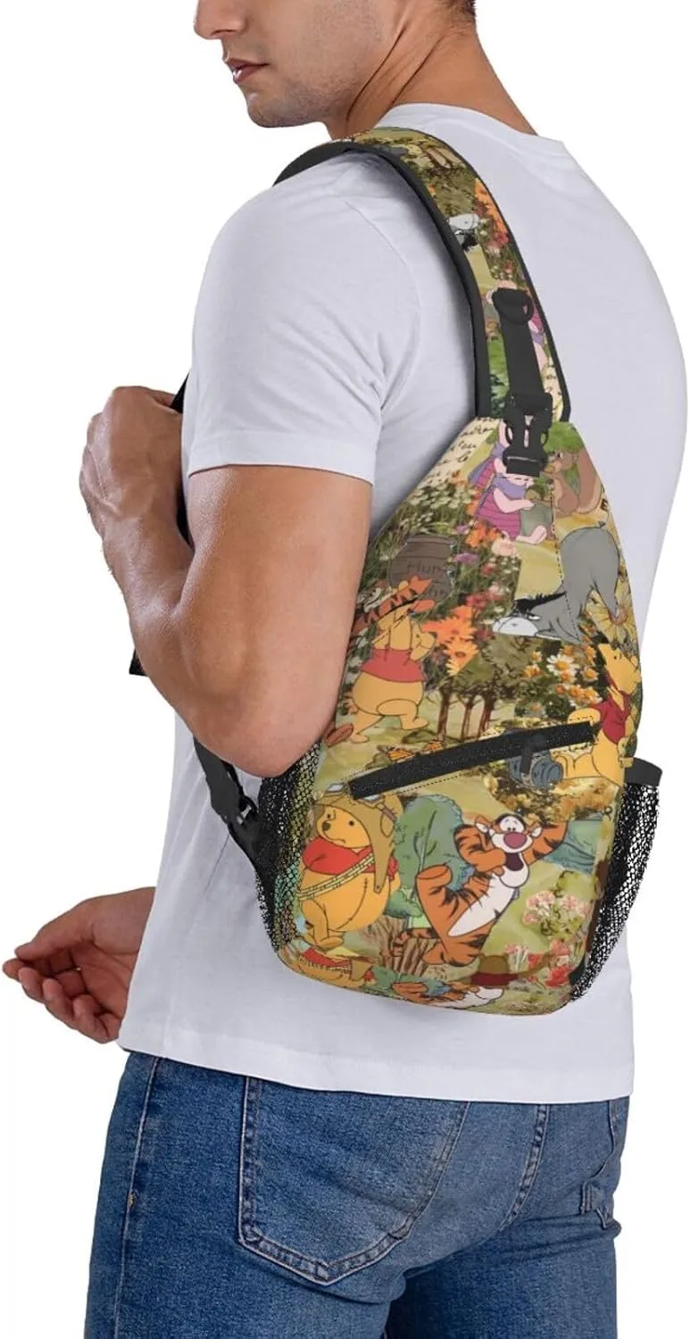 Win-nie The Pooh Crossbody Bag Sling Shoulder Bag for Outdoor Travel Sports Camping Hiking Shoulder Bags
